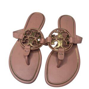 Tory Burch Miller Sandals | Pink Leather Thong Flats Size 5.5